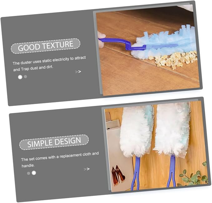 PRETYZOOM Disposable Hand Duster Brush with Handle for Easy Dust Cleaning Versatile Static Duster for Furniture Floors and Ceiling Fans