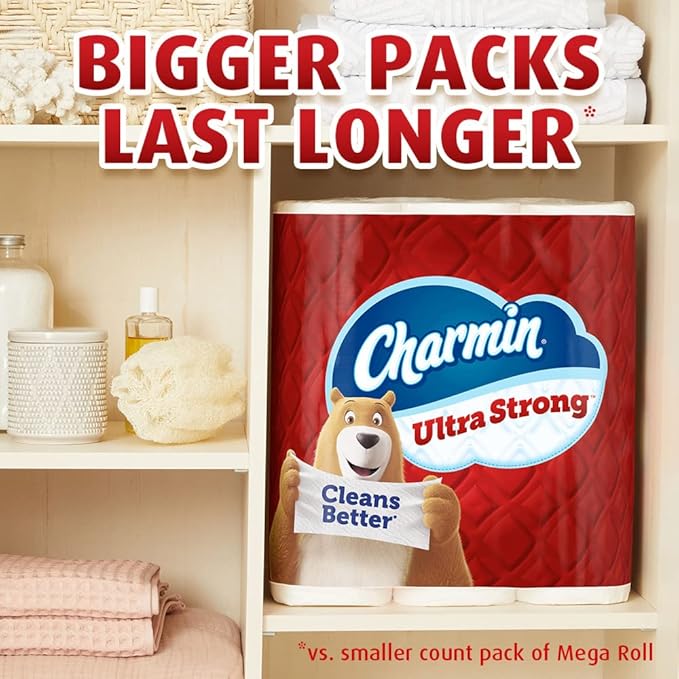 Charmin Ultra Strong Toilet Paper 9 Mega Rolls, 242 Sheets Per Roll
