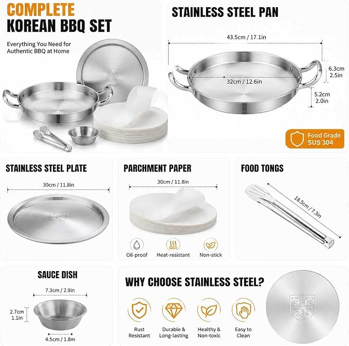 Shrimp Cocktail Serving Dish with Ice Tray, 1-Set 12 Inch Platter | 304 stainless steel sauce cups, tray liner paper & tongs, ideal for parties, family gatherings, oysters & cold appetizers.