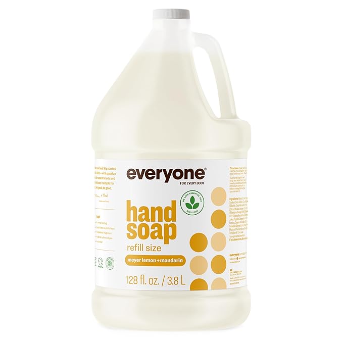 Everyone Liquid Hand Soap Refill, 1 Gallon, Meyer Lemon and Mandarin, made with Essential Oils for Kitchen and Bathroom