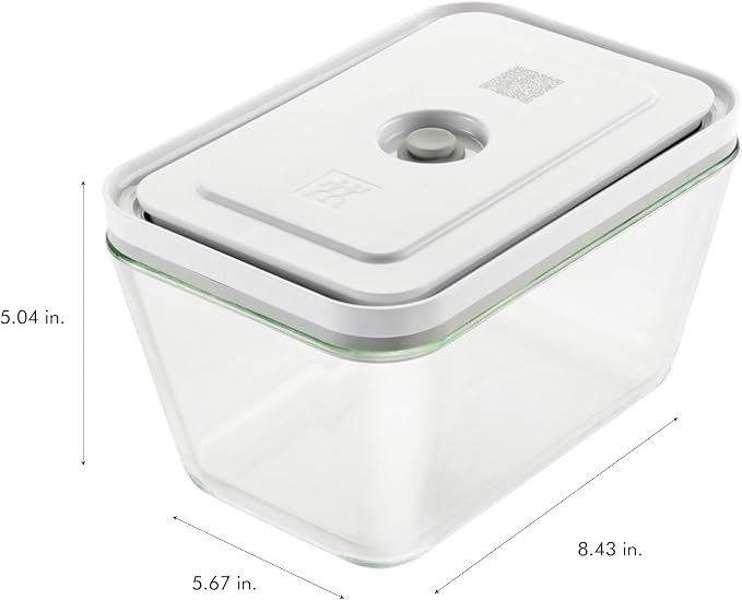 Zwilling Fresh & Save 3-Pc Glass Food Storage Container Set | Airtight Glass Containers Keep Food Fresh Up to 5X Longer with the Fresh & Save Vacuum Pump (Pump Not Included).