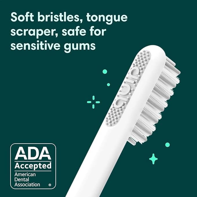 Quip Metal Sonic Electric Toothbrush for Adults - Time Travel & Soft Bristles with Travel Case & Replacement Brush Head - 3 Month Battery Life, Sunset