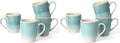 famiware Coffee Mugs Set, 13 oz Mug Set of 4, Stoneware Cups for Latte, Hot Tea, Mocha, Cocoa, Cappuccino, Microwave and Dishwasher Safe, Glacier Series, Aqua (Pack of 2)