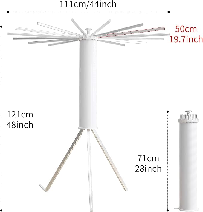 RFOUO Clothes Drying Rack Tripod Aluminum-16rods,Portable Foldable Drying Rack,Drying Rack Clothing for Laundry Bedroom Household