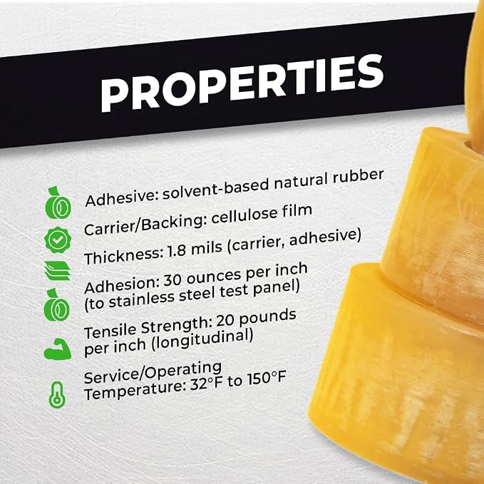 WOD BCST Biodegradable Packaging Tape, Clear, 3/4 inch x 72 yds (Pack of 8) Cellophane Stationery Eco Friendly Tape for Carton Sealing, Moving, Shipping, & Office