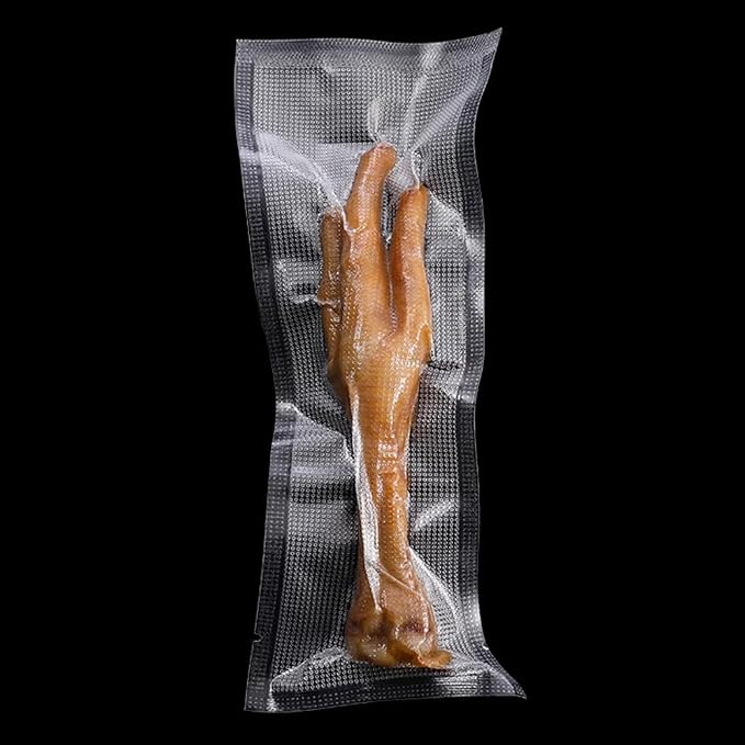 100 Pack 1.57x5.9 inch Clear Embossed Vacuum Bags for Food Saver | Inner 1.18x5.5 inch, Flat Open Top Packets, Heat Seal Tear Notch Pouches, Vacuum Sealer Food Storage Sacks, Freezer Safe