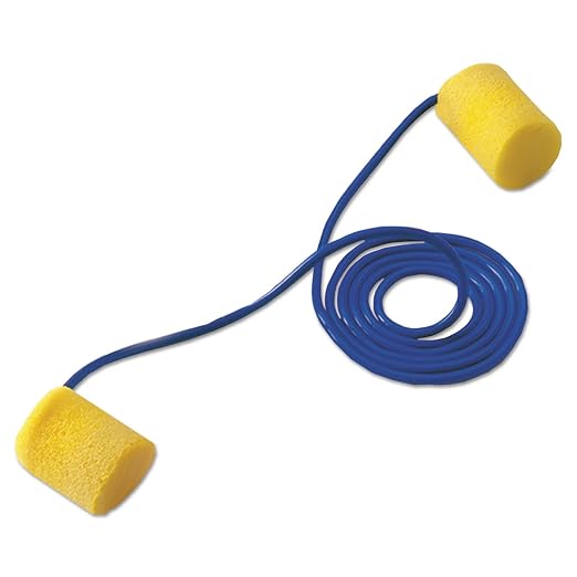 3M Ear Plugs, E-A-R Classic 311-1101, 200 Pairs of Disposable Earplugs, 1 Pair/Poly Bag, Corded, Noise Reduction Rating 29 dB NRR, Foam, Regular Size, Roll Down, Compliant with ANSI/ASA S12.71-2018