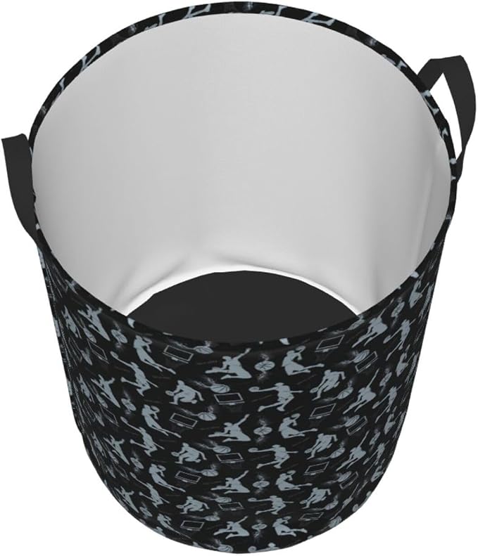 Basketball Net Dribble Jump Shot Laundry Hamper Laundry Basket Circular Hamper Dirty Clothes Storage with Handles