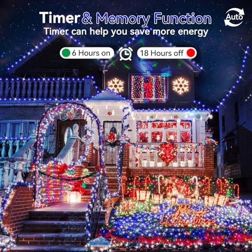 Hezbjiti Christmas String Lights Outdoor, 1000 LED 394ft 8 Lighting Modes Christmas Fairy Lights with Remote and Timer for Home, Birthday, Wedding, Party, Tree Decorations (1000 LED, Blue)
