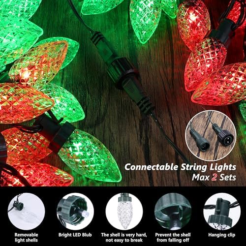 iBaycon C9 Halloween Lights, 65FT 100 LED Color Changing, Connectable