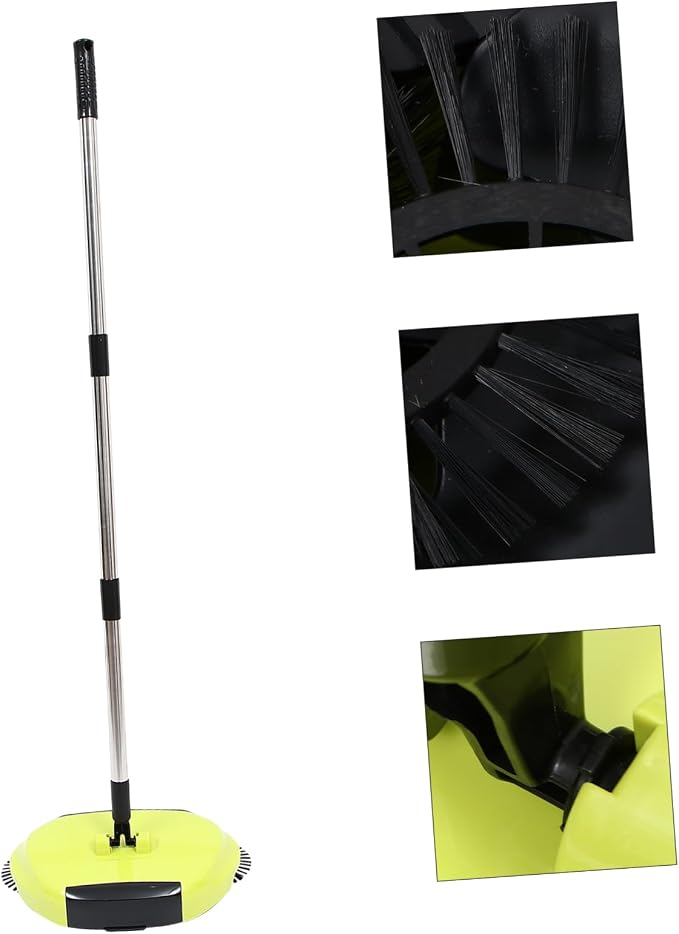 Healifty Push Sweeper Broom and Dustpan 3-in-1 Floor Cleaning Multi-Surface No Electricity Random Color