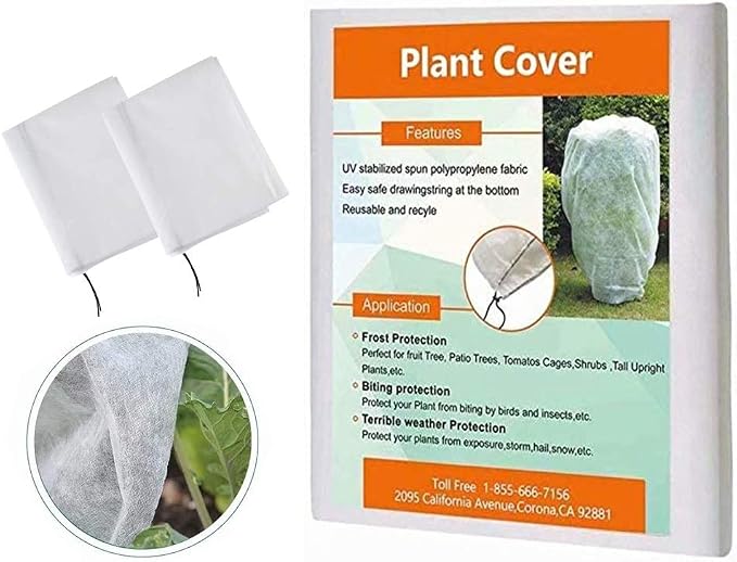 Agfabric 2 Pack Plant Covers Freeze Protection 1.5oz 84''x72'' Frost Cover for Garden Tree Protection Winter Tree Cover for Frost Proctection