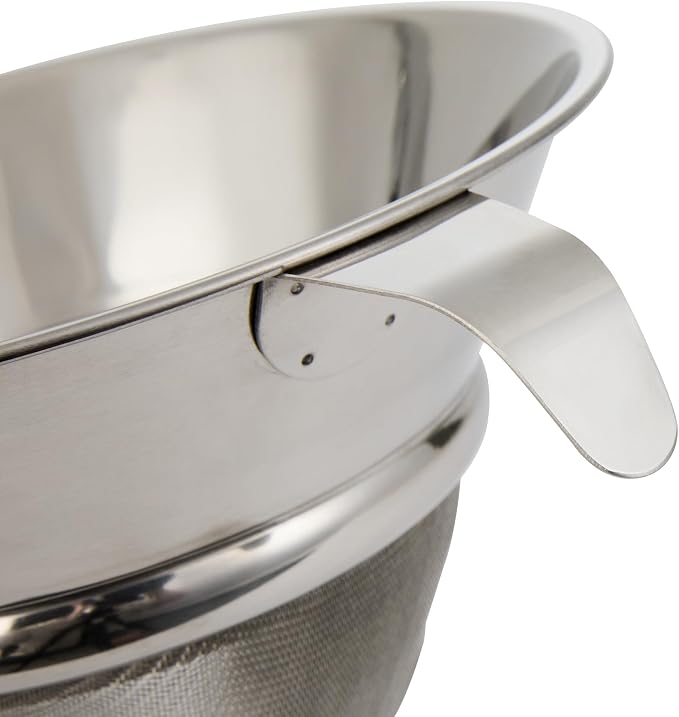 Restaurantware Chinois Strainer 1 Count 10.2" Stainless Steel Bouillon Cone with Extra Fine Mesh China Cap Strainer for Sauces, Stocks, Soups, Broths, Sifting, Sieving, Professional Kitchen Tools