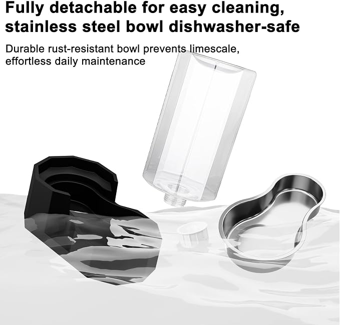 Sfozstra 8L Large Dog Water Dispenser: Gravity Pet Water Station | 304 Stainless Steel Bowl/Spill-Proof / Non-Slip Base/Easy-Clean/ For Large Dogs & Multi-Pet Homes, Garage/Patio