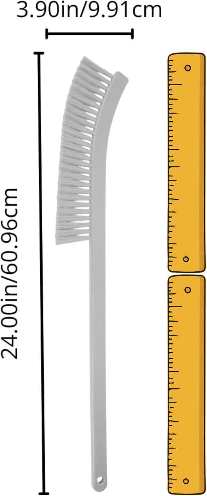 SPARTA Plastic Narrow Radiator Brush for Dusting Between Radiators, Vents, And Ducts, 24 Inches, Black, (Pack of 6)
