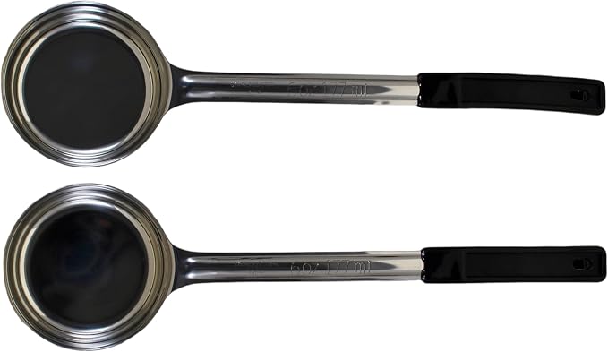 6 oz Solid Stainless Steel Portion Control Ladle Spoon | Commercial-Grade Spoodle for Portioning & Serving - Soups, Sauces & Buffet Service. Color-Coded by Size. Dishwasher Safe.