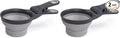 Dexas Pets Collapsible KlipScoop Collapsible Dry Dog Food Scoop and Dog Food Bag Clip, 1 Cup Capacity, Light Gray (PW660432429) (Pack of 2)