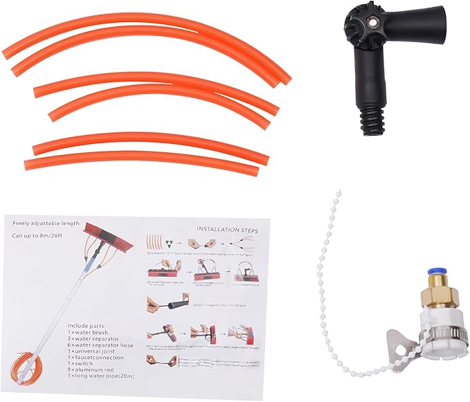Water Fed Pole Kit Lightweight, 20 Ft Water Fed Cleaning System, Outdoor Window Cleaner Solar Panel Cleaning and Washing Tool for Window Glass Solar Panel (20ft)