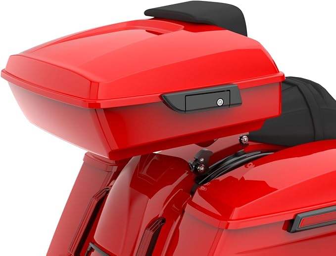 Advanblack Road Glide Tour Trunk Pack Rally Red Chopped Tour Trunk Pack Backrest Pad for '97-'25 Harley Touring Road King Street Glide Electra Glide CVO models