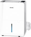 AEOCKY 50 Pint/Day Compressor Dehumidifier, 3500Sq.Ft for Basement, Home, Bedroom, Bathroom, with Drain Hose, 0.8 Gallon Water Tank Capacity, Intelligent Humidistat, Quiet
