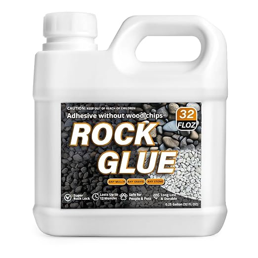 Rock Glue for Landscaping,Mulch Glue,Pet &Plants Safe Mulch Anchor Binder for Rocks,32Fl Oz Lockscape Gravel Binder for Pea Gravel/Stones, Long-Lasting Easihold Granite Stabilizer