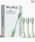 SURI Recyclable Plant-Based, Electric Toothbrush Heads - Long Lasting Replacement Heads | Compatible Only Sonic Electric Toothbrush - Winter Fern, Pack of 3