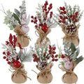 winemana 6 Pcs Mini Christmas Tree Table Decorations Holiday Centerpieces