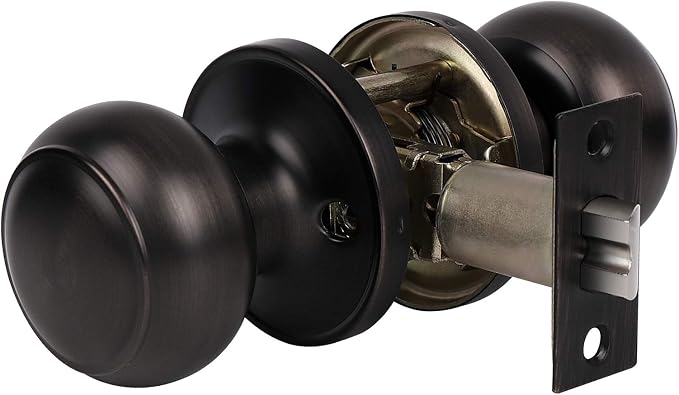 Probrico Door Knobs Interior, Closet Door Knobs Handles, Oil Rubbed Bronze, Passage Function Keyless, 3 Pack