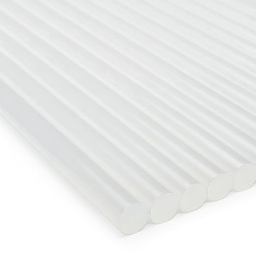 ASA Clear Hot Glue Sticks 7/16" x 10", High Temp, 25 lb Box, 483 Ct | High-temp clear adhesive with strong hold & low stringing. For wood, fabric, plastic & packaging. 25 lb box, 483 sticks.