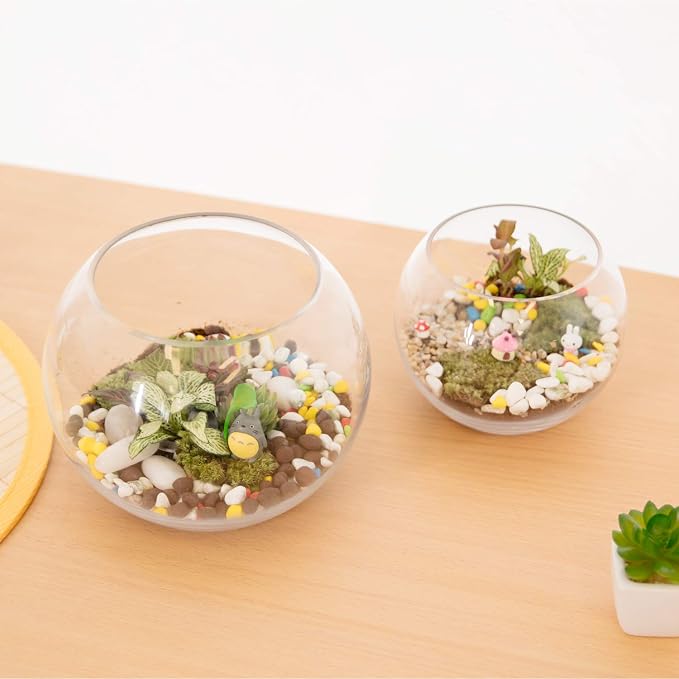 WGV Bowl Glass Vase, Diameter 8", Height 6.5", Open Width 3.75", (Multiple Sizes Choices) Clear Bubble Planter Terrarium Fish Bowl for Wedding Event Home Decor, 1 Piece (VBW0008)