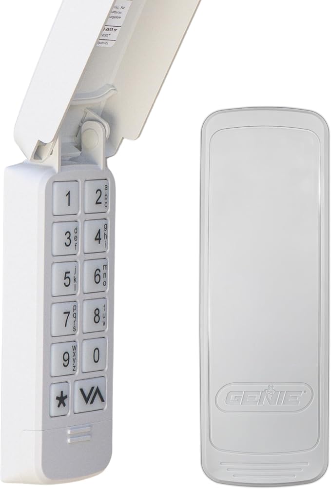 Genie Garage Door Opener Wireless Keyless Keypad, Model GK2-R | Large Easy-to-Push Buttons, Compatible With Genie Intellicode Openers, Backlit PIN Entry and Protective Flip-Up Cover