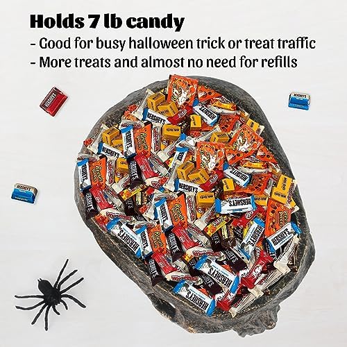 GameXcel Halloween Skull Candy Bowl - 8.5" Extra Large Candy Dish Holder