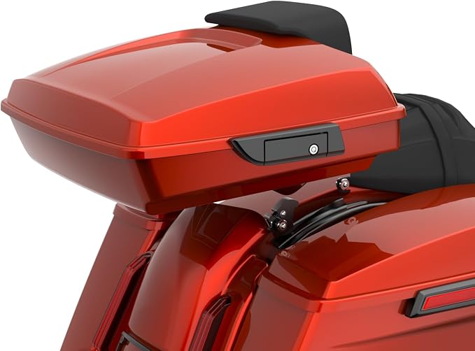 Advanblack Road Glide Tour Trunk Pack Red Rock Razor Tour Trunk Pack Backrest Pad for '97-'25 Harley Touring Road King Street Glide Electra Glide CVO models