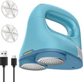 Fabric Shaver with Dual Head, 2X Faster Lint Remover for Clothes, 6-Leaf Blades, 2-Speed Electric Sweater Defuzzer with LED Display for Furniture & Clothing