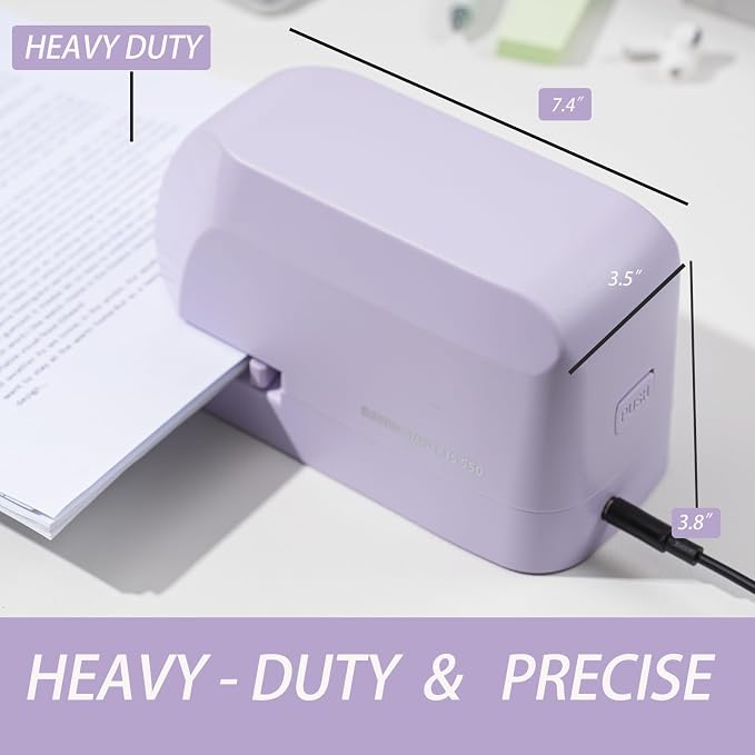 Heavy Duty Electric Stapler Value Pack, 45 Sheet Capacity, Includes 1500 Staples & Staple Remover, No-Jam, Faster Stapling, Automatic Stapler Desktop,AC Adapter Powered (Purple)