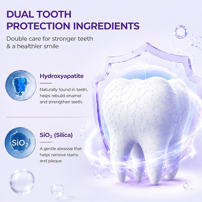 Tooth Refresh Toothpaste, Fluoride-Free, 3 Pack | Hydroxyapatite Toothpaste, Whitening & Stain Remover for Tea, Oral Care Toothpaste
