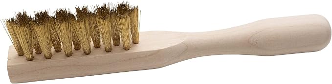 Suede Cleaning Brush – for Cleaning Suede & Nubuck Shoes, Clothing, Handbags – Brass Wired with Wooden Handle, Brown, Brush