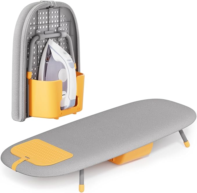 Tabletop Ironing Board with Iron Holder and Silicone Iron Rest Pad,Small Ironing Board for Small Spaces