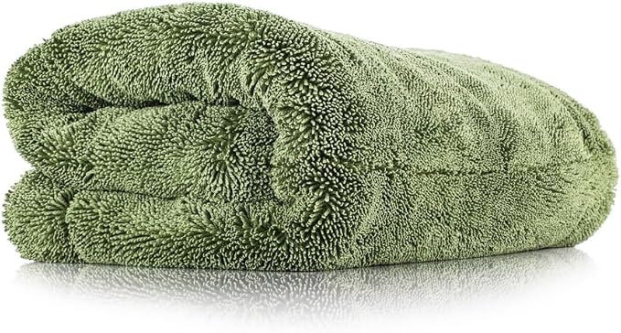 The Rag Company, The Liquid8r M22, Absorbent 70/30 Blend Microfiber Drying Towel for Cars, Trucks, and SUVs, Safe for Detailing, Scratch-Free, Twist Loop, 2200 GSM, 20x20 Inches, Camo