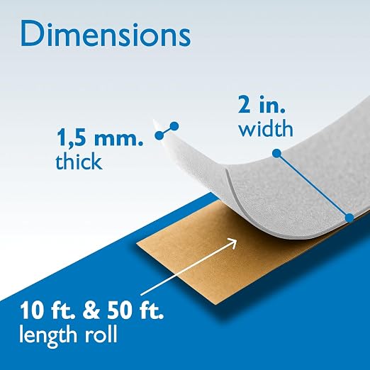 FindTape Polyester 1.5mm Felt Tape – 2 in. x 10 ft. Felt Strips with Adhesive Backing and Furniture Strips, Great for Arts and Crafts, Classrooms, and Protecting Furniture (White)