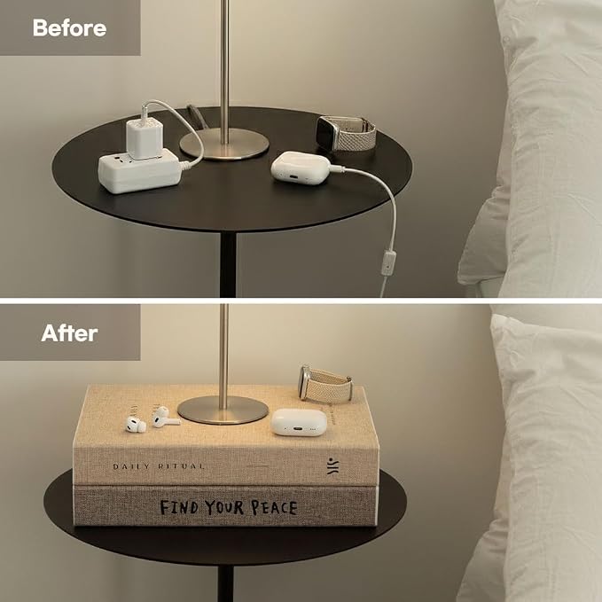Book Shape Decorative Cable Management Box - Expandable Cable Organizer Box with Magnetic Closure for Home & Office (Daily Trust, Standard)