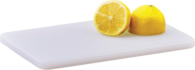 Winco 6" x 10" White Heavy-Duty Plastic Cutting Board | Dishwasher safe, Stain resistant, Minimizes dulling, Great for Charcuterie, Cheese, Appetizers and Buffet Displays