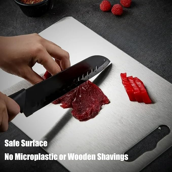 Titanium Cutting Board - 100% Pure Titanium Cutting Boards for Kitchen - Cutting Edge Hygiene & Durability, Cutting Boards for Home Kitchen Cooking (12.1 inch x 9 inch)