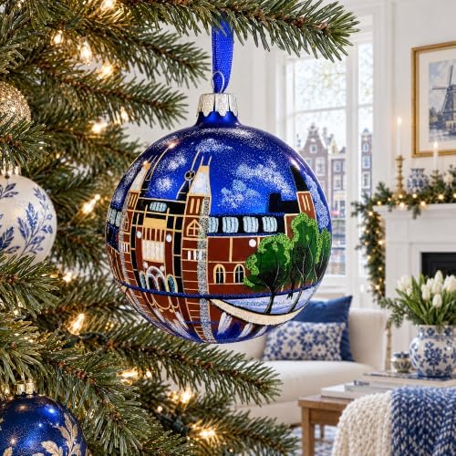 Rijksmuseum, Amsterdam, Netherlands Glass Ball Christmas Ornament 4 Inches