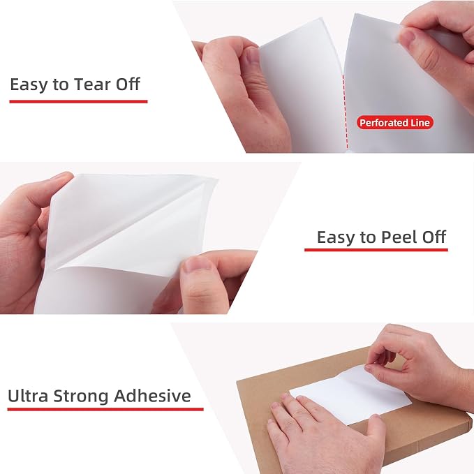 L LIKED 100 4x6 Thermal Labels Fanfold, Direct Thermal Shipping Labels - Perforated and Strong Adhesive