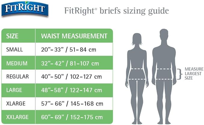 FitRight Adult Incontinence Briefs with Tabs, Moderate Absorbency, Small, 20" to 32", 20 Count
