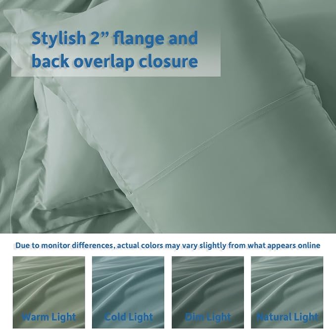 Nestl Sage Green Duvet Cover Full Size - Soft Double Brushed Full Size Duvet Cover Set, 3 Piece, with Button Closure, 1 Duvet Cover 80x90 inches and 2 Pillow Shams