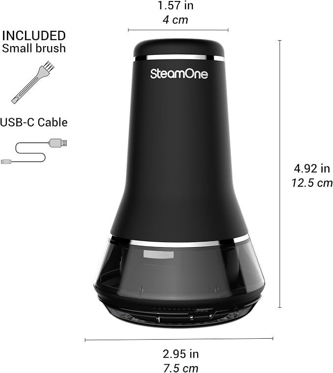 STEAMONE – Lint Shaver – XL Tank – 6 Stainless Steel Blades – Ergonomic Handle – Practical and Efficient – USB-C Rechargeable – RP30B