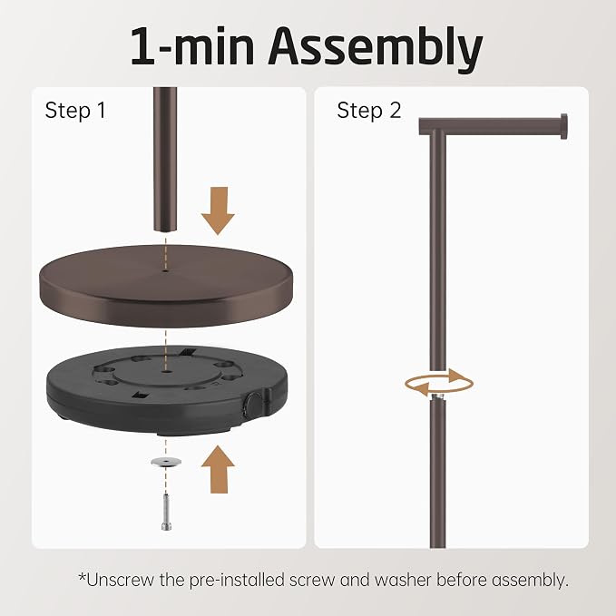 KES Bronze Toilet Paper Holder Stand, Toilet Roll Holder Free Standing with Heavy Base, 18/8 Stainless Steel, BPH283S1-BB