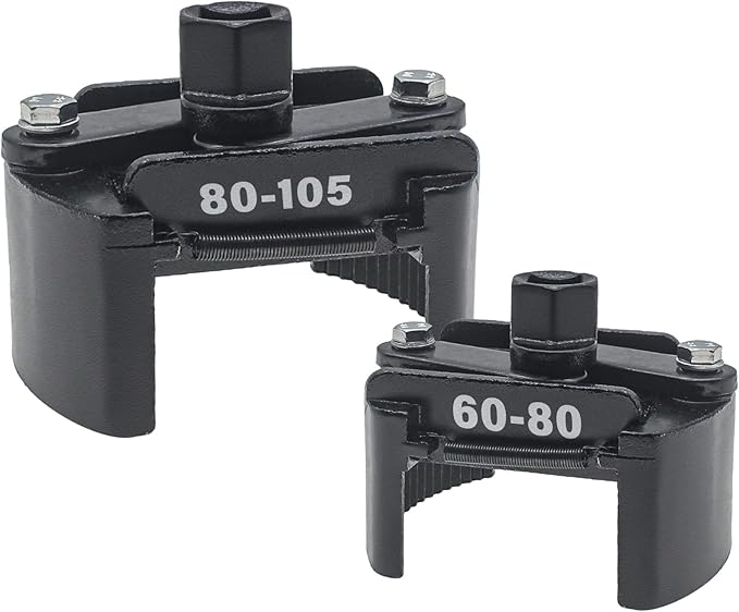 2Pcs Adjustable Oil Filter Wrench Removal Tool, Universal Oil Filter Cap socket Wrench, 60-80mm & 80-105mm Oil Filter Wrench
